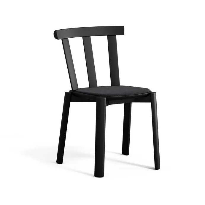 Alt chair upholstered seat birch - Hallingdal 65-180 black-matte black 99 - Stolab