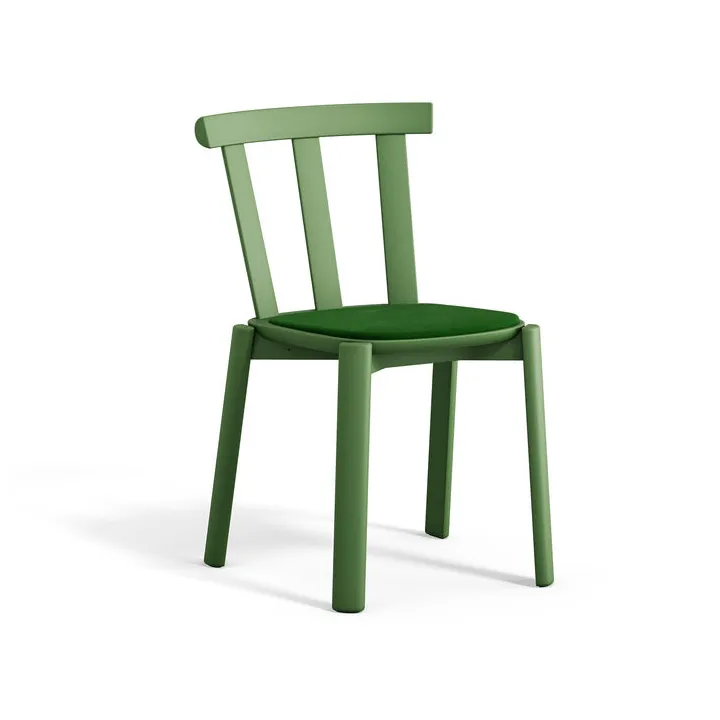 Alt chair upholstered seat birch - Hallingdal 65-960 green-moss green 16 - Stolab