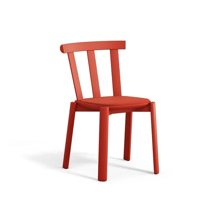 Alt chair upholstered seat birch - Vidar 4, 542 red-strawberry red 44 - Stolab