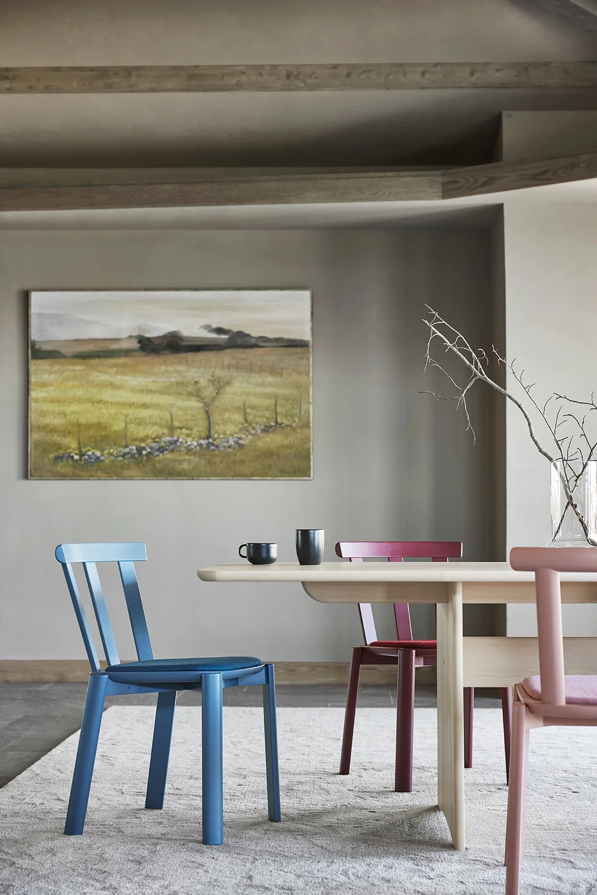 Alt table 90x320 cm birch, Light matte lacquer Stolab