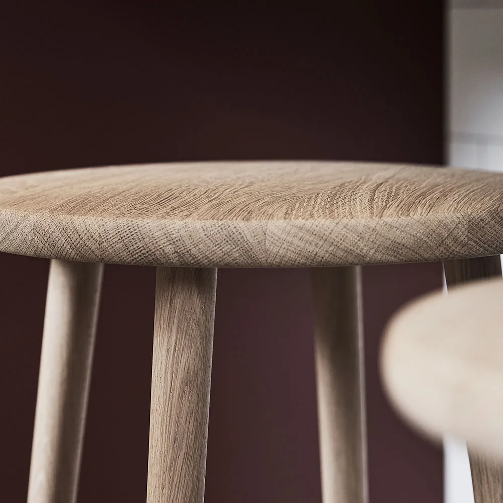 Miss Button bar stool, Oak white oiled. high Stolab
