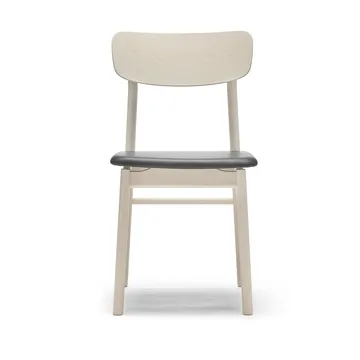 Prima Vista chair birch light matte finish - Leather Elmosoft VII 99001 black - Stolab