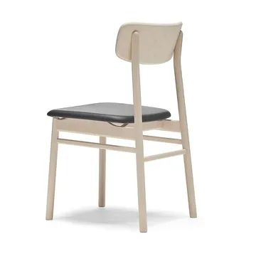 Prima Vista chair birch light matte finish - Leather Elmosoft VII 99001 black - Stolab