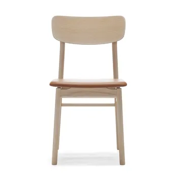 Prima Vista chair light matte lacquered oak - Leather Elmosoft 43807 cognac - Stolab