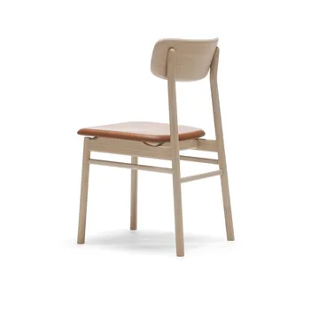 Prima Vista chair light matte lacquered oak - Leather Elmosoft 43807 cognac - Stolab