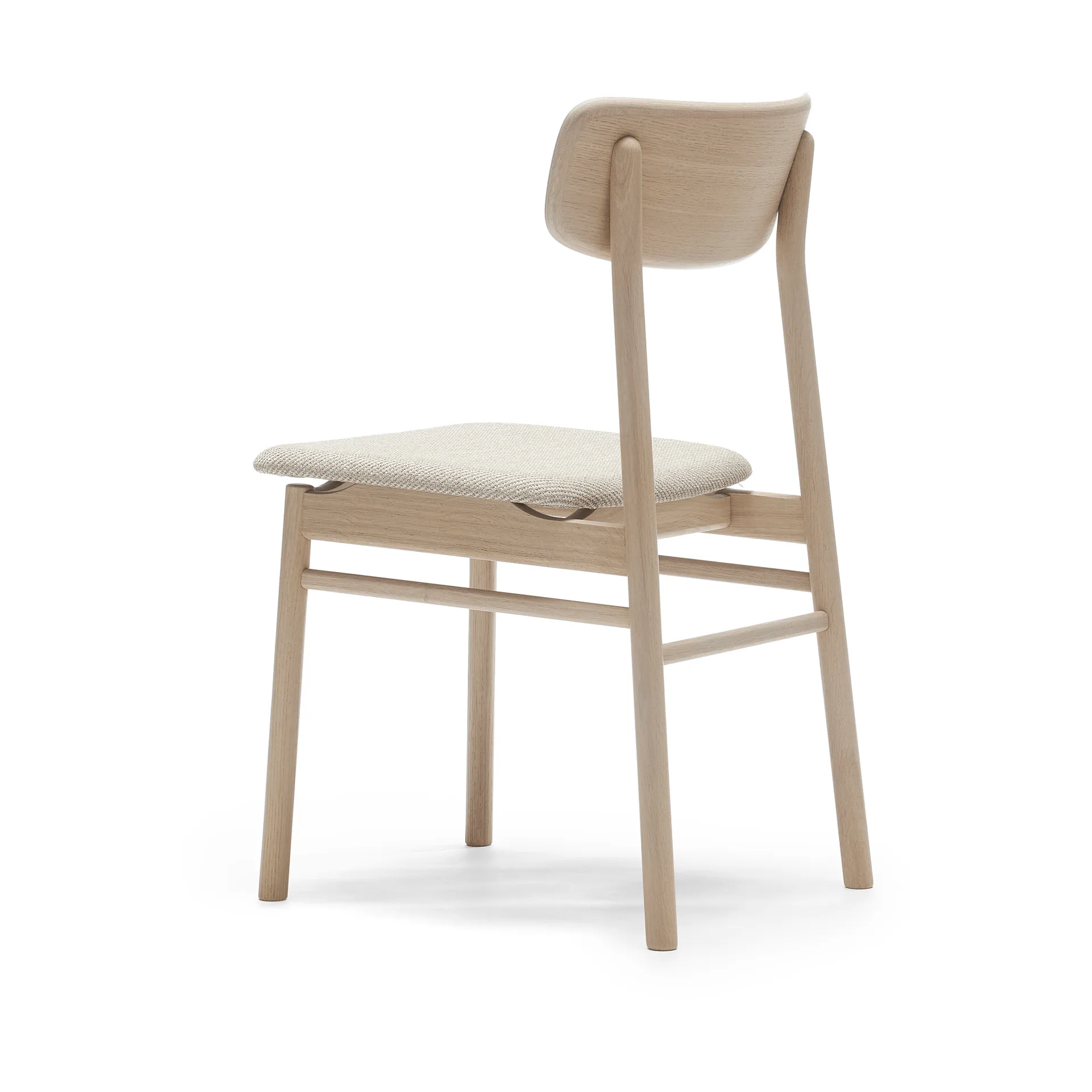 Prima Vista chair light matte lacquered oak, Textile Atto Driftwood V3576/01 grey Stolab