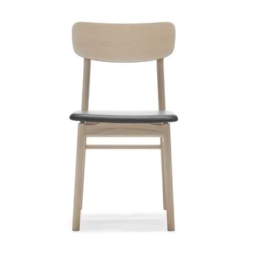 Prima Vista chair white-oiled oak - Leather Elmosoft 99001 black - Stolab