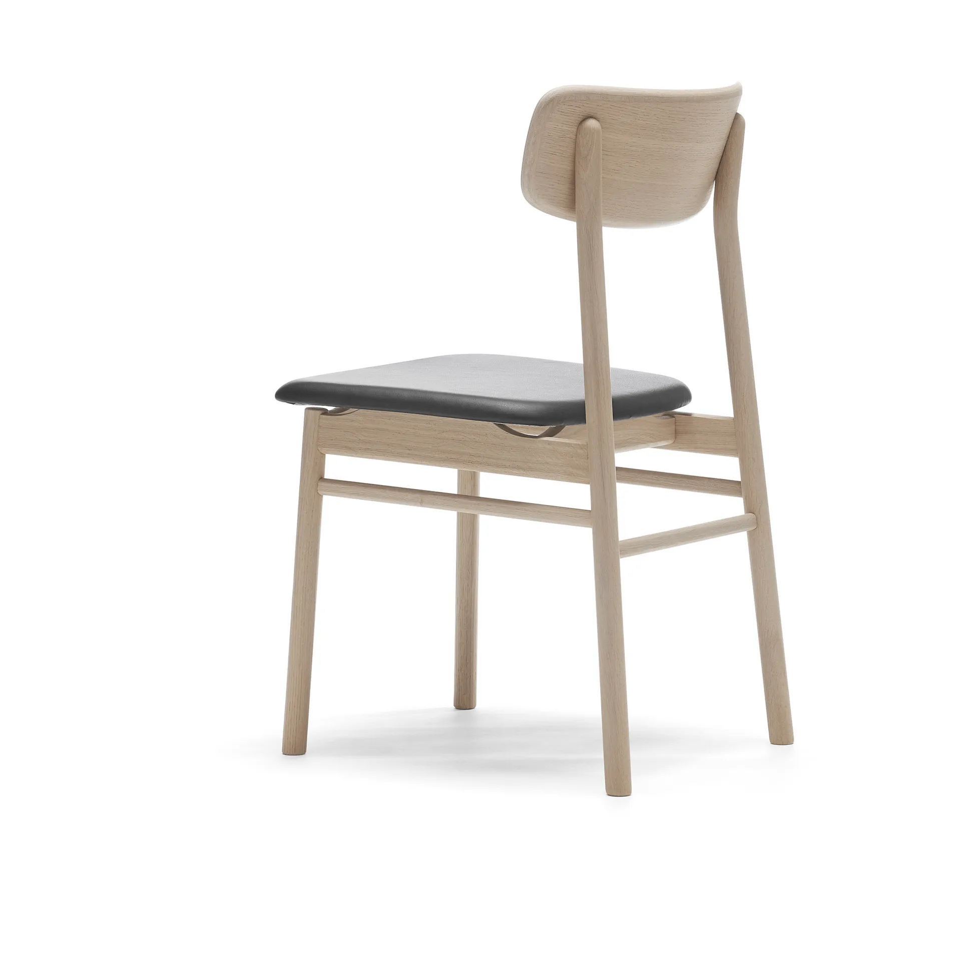 Prima Vista chair white-oiled oak, Leather Elmosoft 99001 black Stolab