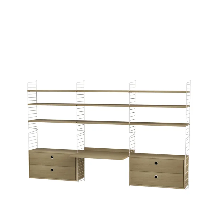 String bedroom oak & white - Combination F - String