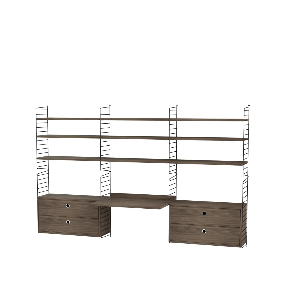 String bedroom walnut & black - Combination F,  String