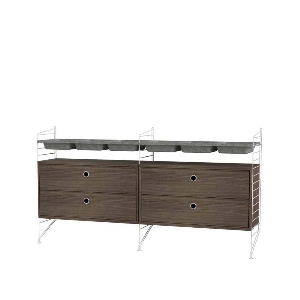 String bedroom walnut & white - Combination G String