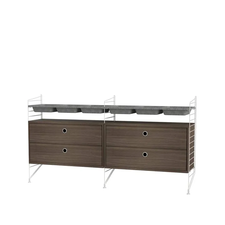 String bedroom walnut & white - Combination G - String