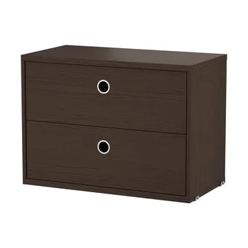 String cabinet with drawers - Dark oak, 58x30 cm - String