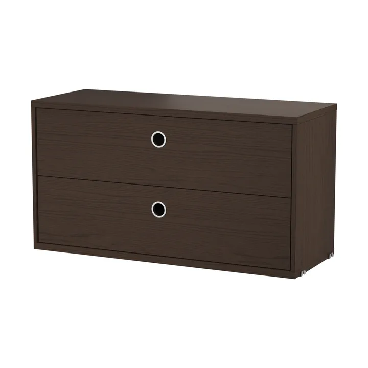 String cabinet with drawers - Dark oak, 78x30 cm - String
