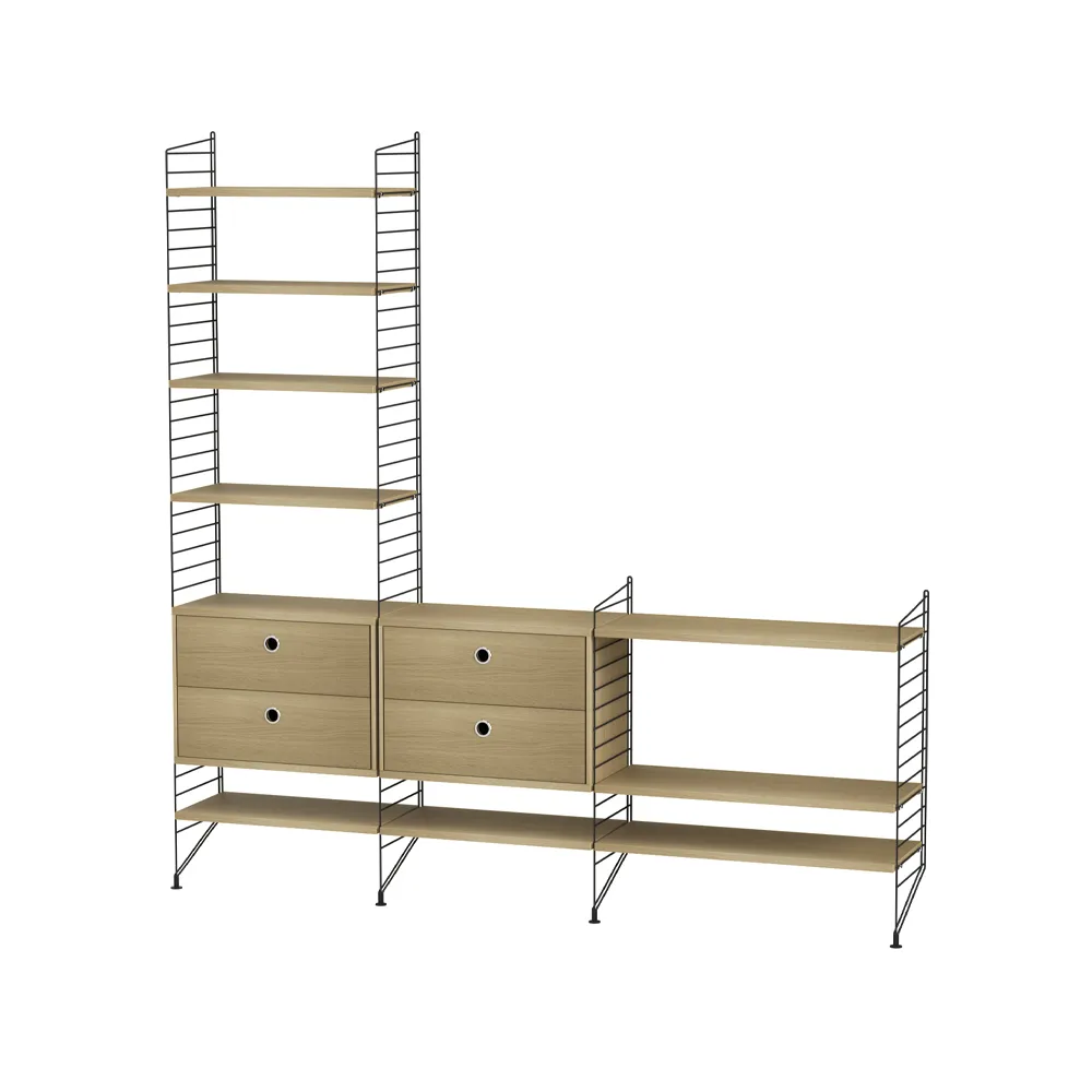 String living room oak & black - Combination J,  String