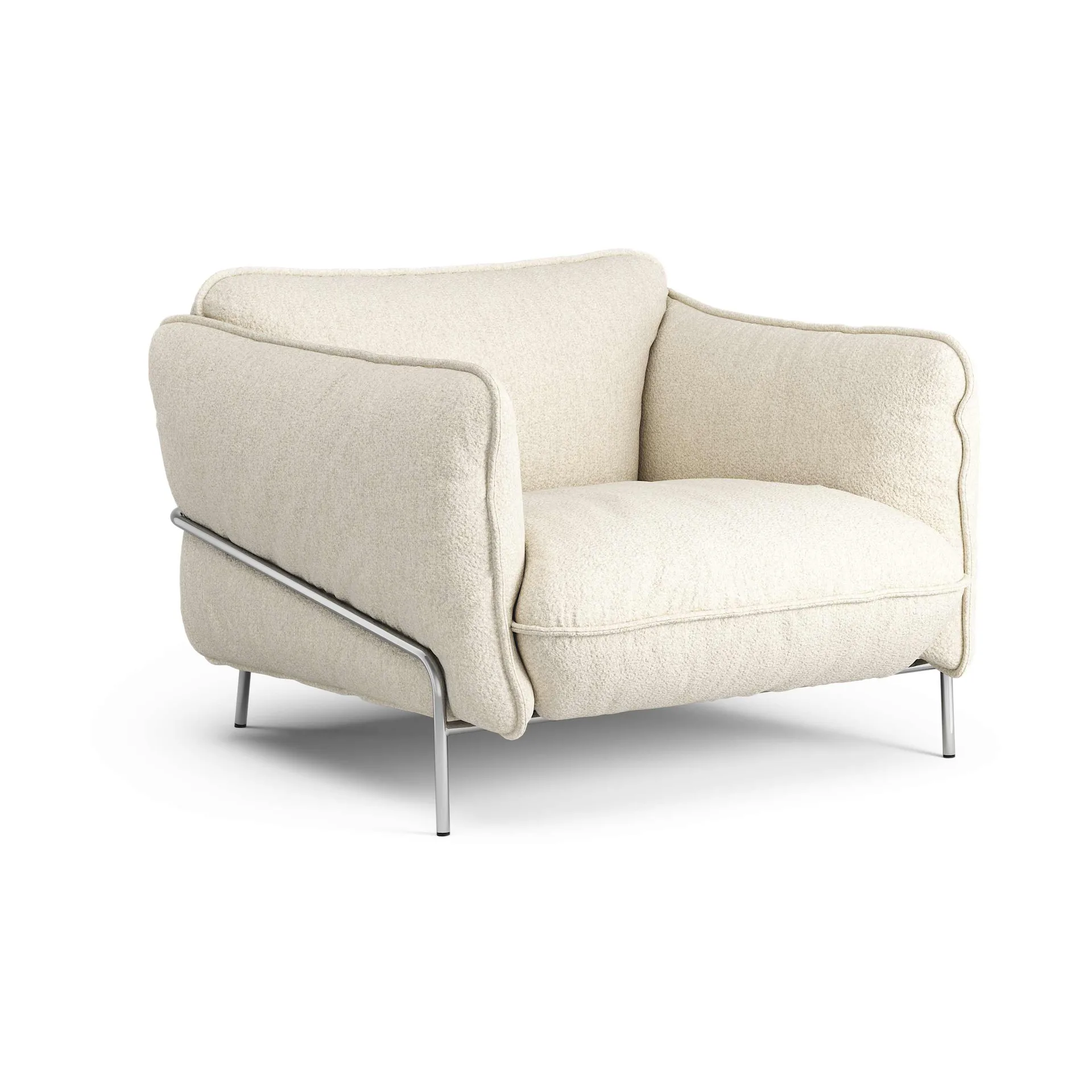 Continental armchair, Wave Champagne-chromed steel Swedese