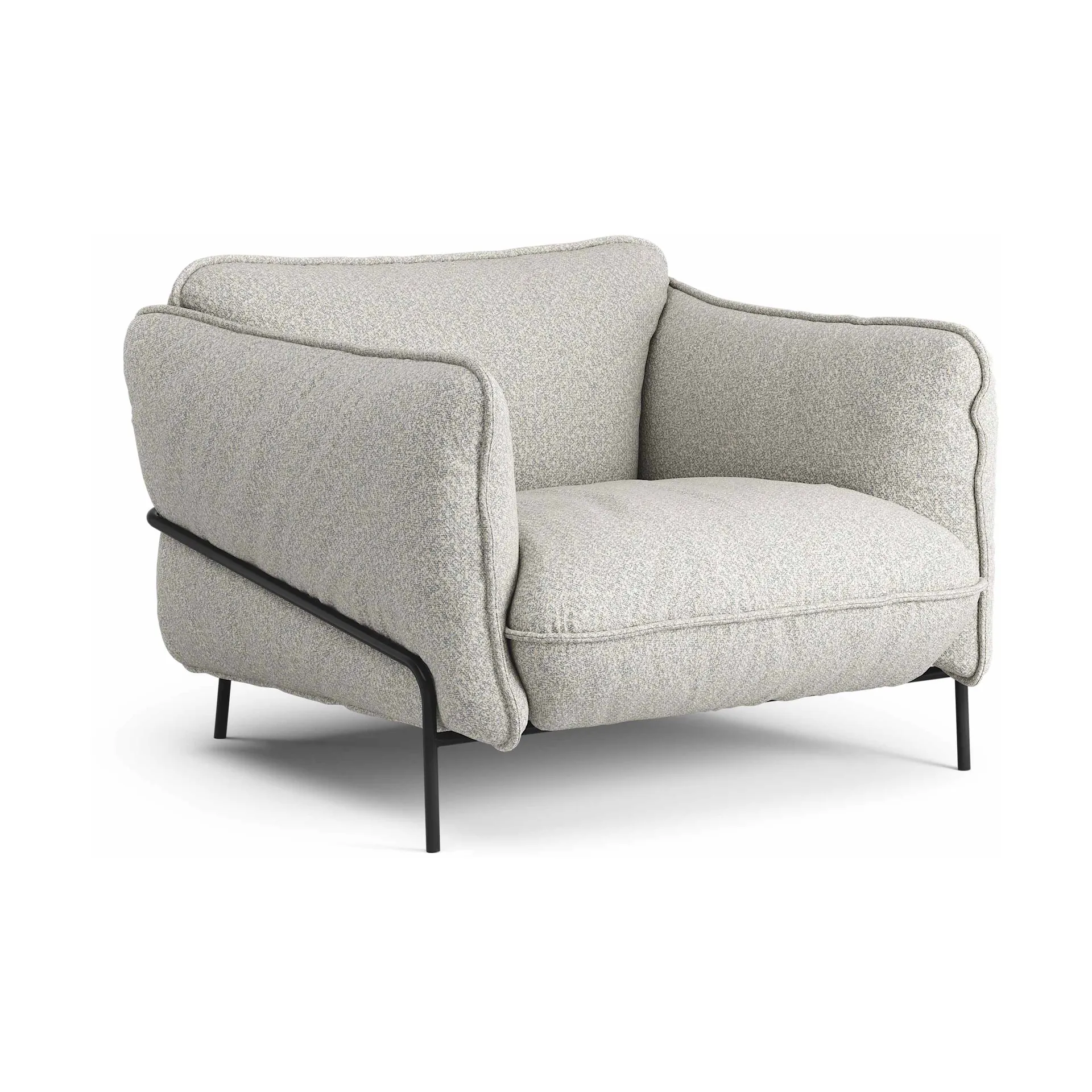 Continental armchair, Wave Sky-black lacquered steel Swedese