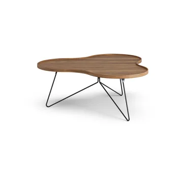 Flower mono table Special Edition 107x114 cm - H45 cm-lacquered walnut-black lacquered steel - Swedese