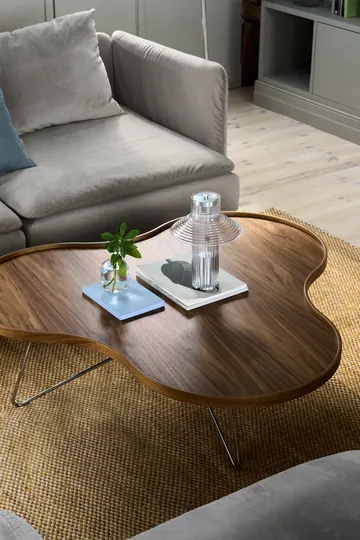 Flower mono table Special Edition 107x114 cm - H45 cm-lacquered walnut-chromed steel - Swedese