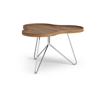 Flower mono table Special Edition 62x66 cm - H39 cm-lacquered walnut-chromed steel - Swedese