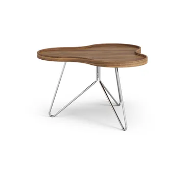 Flower mono table Special Edition 62x66 cm - H39 cm-lacquered walnut-chromed steel - Swedese