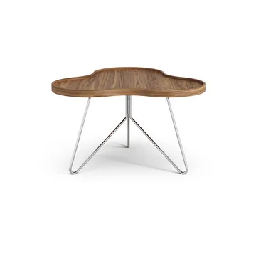 Flower mono table Special Edition 62x66 cm - H39 cm-lacquered walnut-chromed steel - Swedese