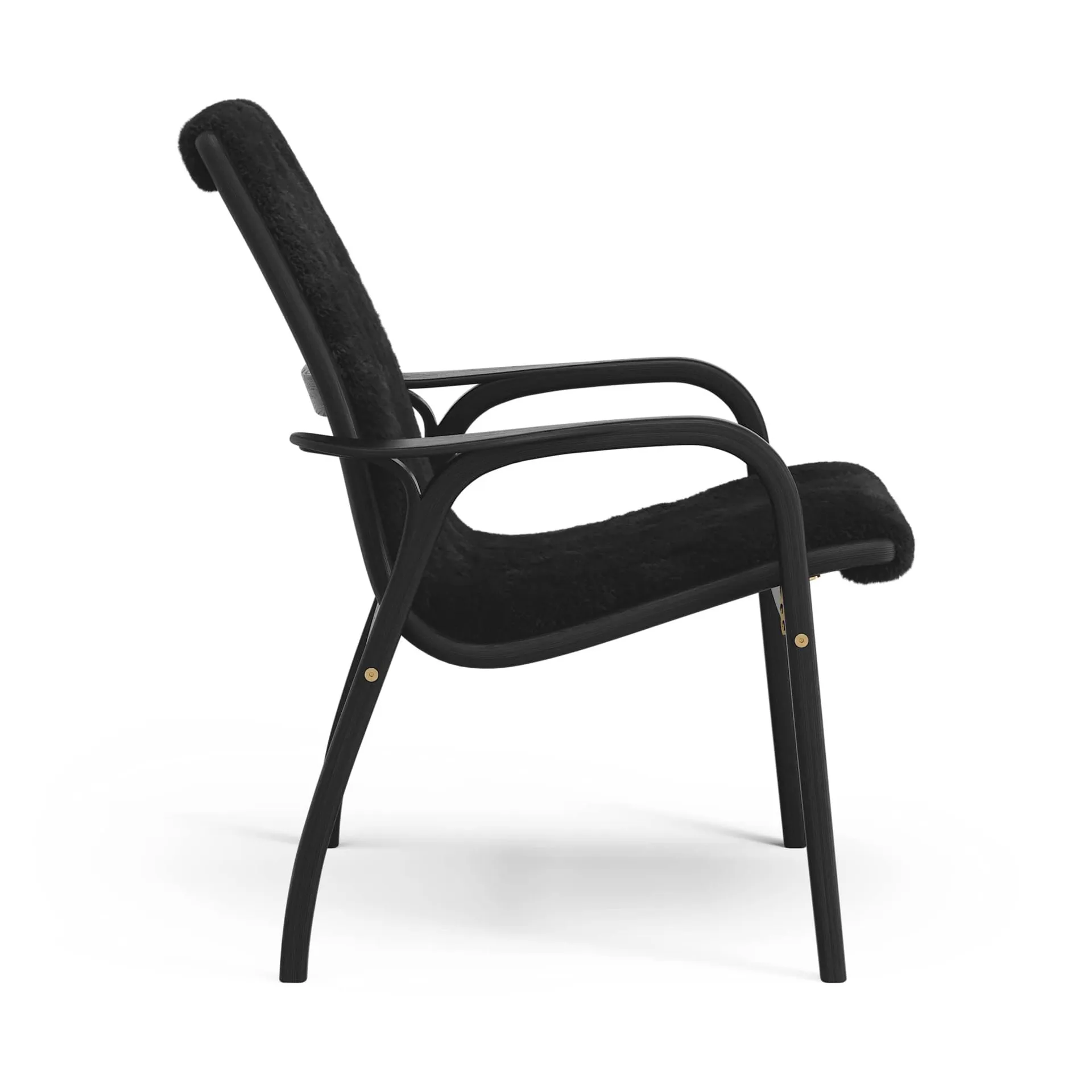 Laminett armchair, Sheepskin Black-black stained beech Swedese