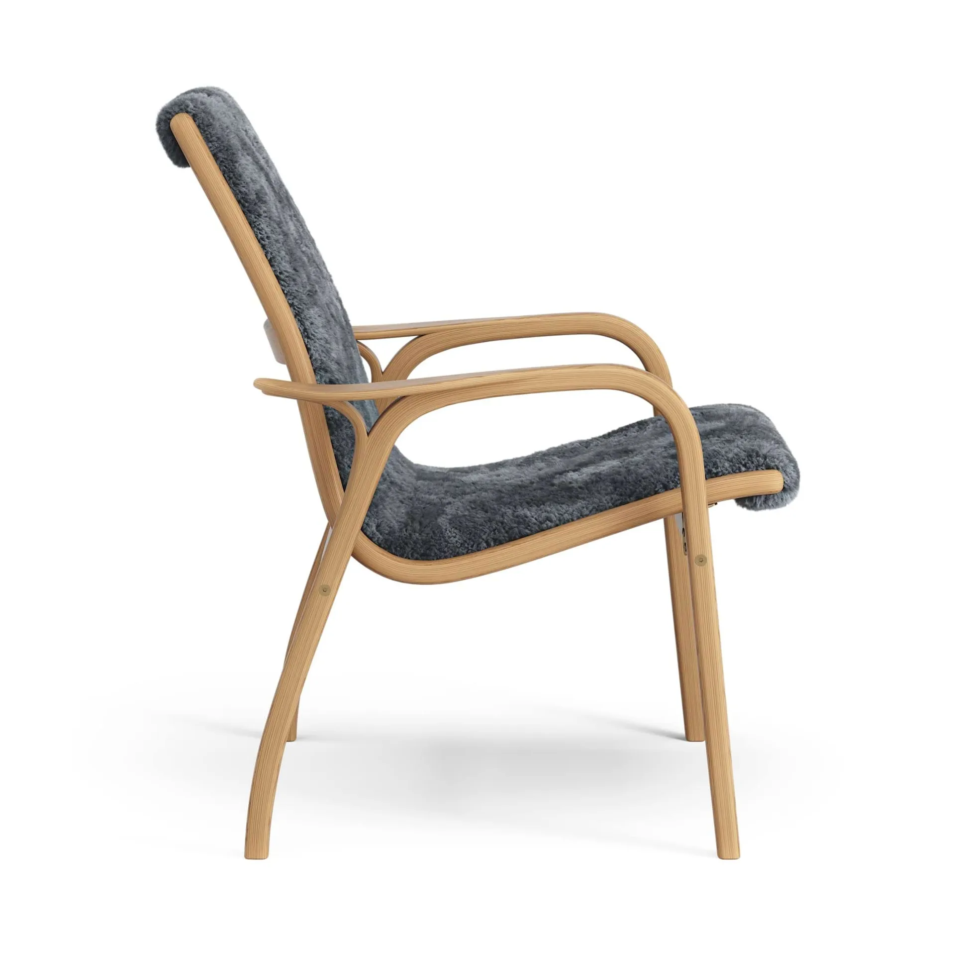 Laminett armchair, Sheepskin Charcoal-oiled oak Swedese