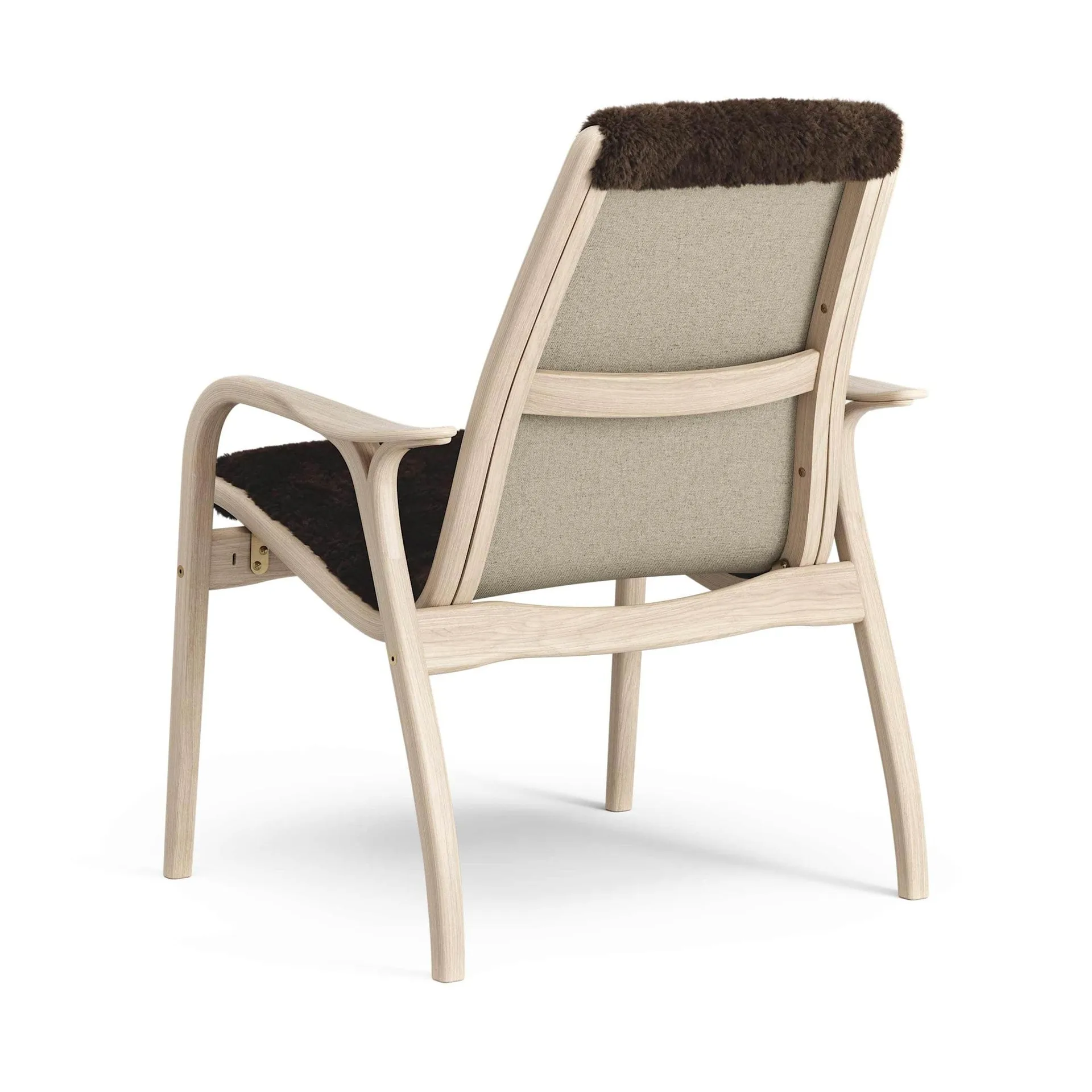 Laminett armchair, Sheepskin Espresso-white pigmented oak Swedese