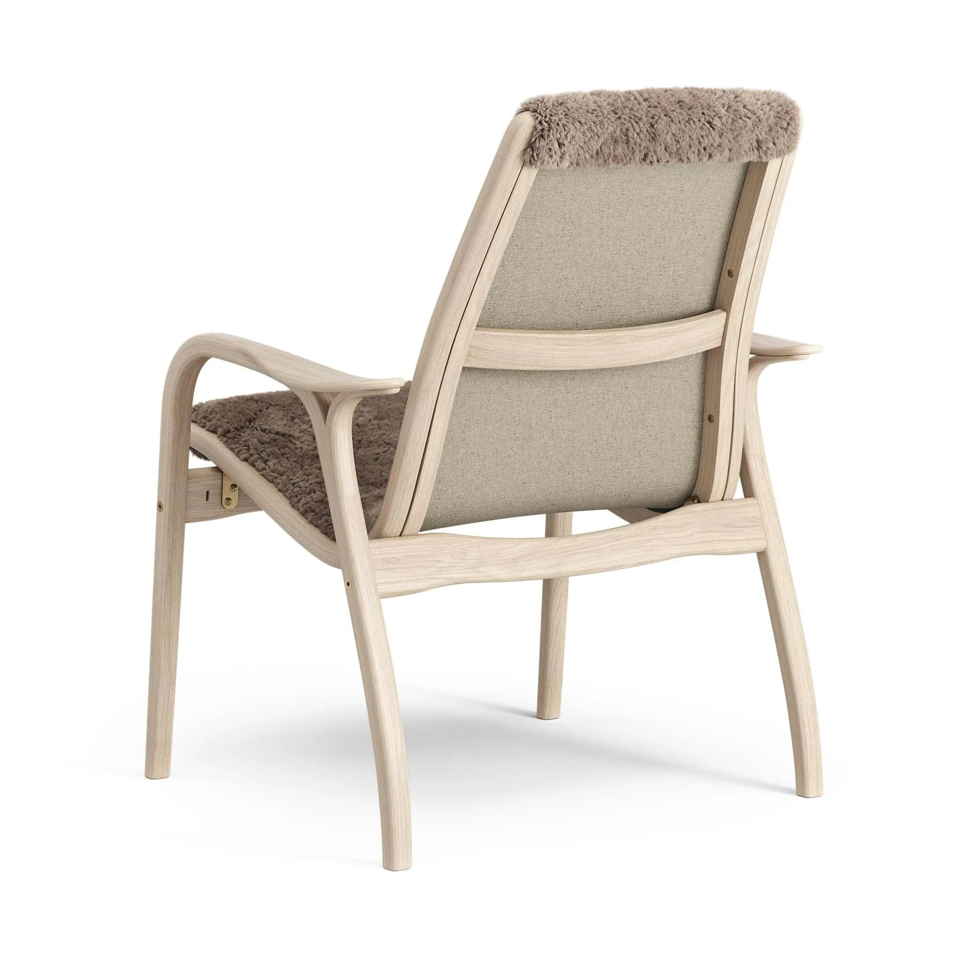 Laminett armchair, Sheepskin Sahara-white pigmented oak Swedese