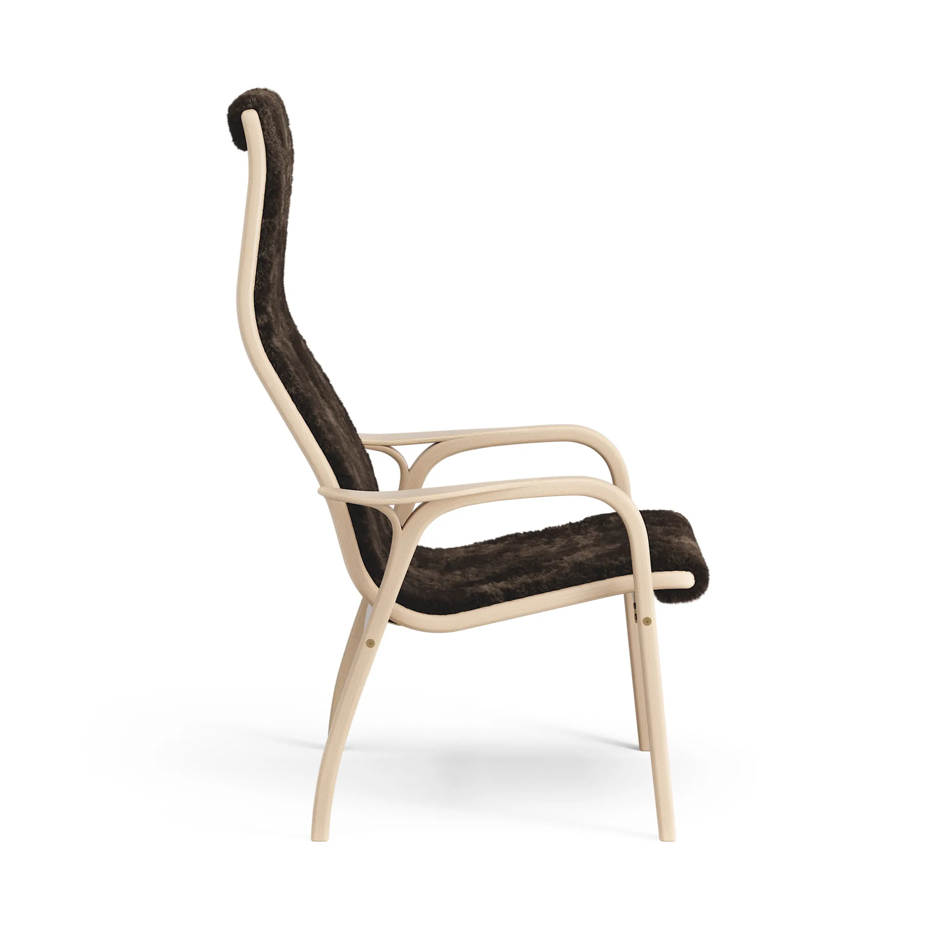 Lamino arm chair laquered beech/sheep skin, Espresso (brown) Swedese