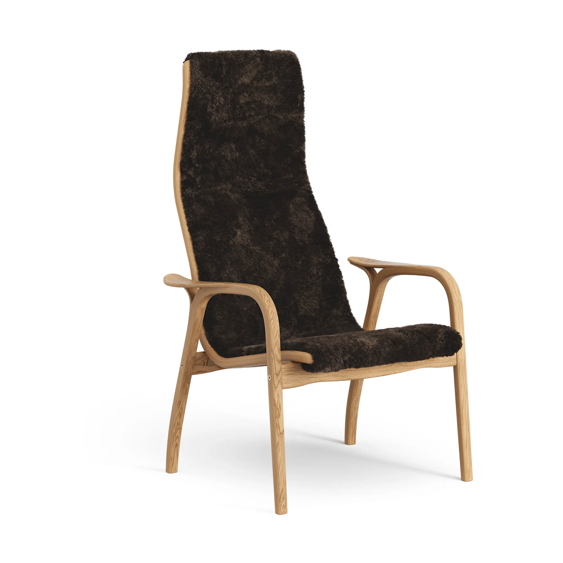 Lamino armchair, Sheepskin Espresso-oiled oak Swedese