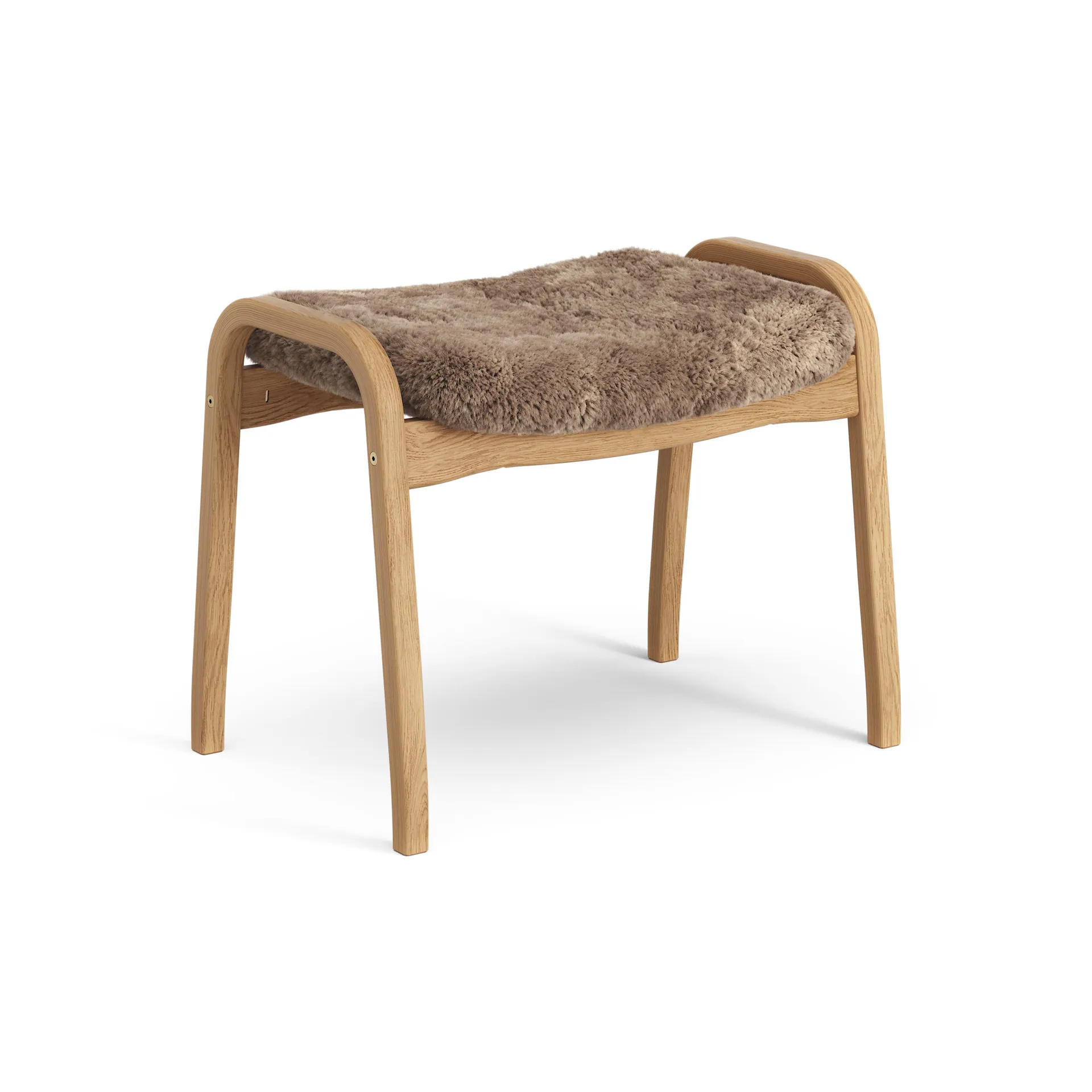 Lamino foot stool oiled oak/sheep skin, Sahara (nougat brown) Swedese