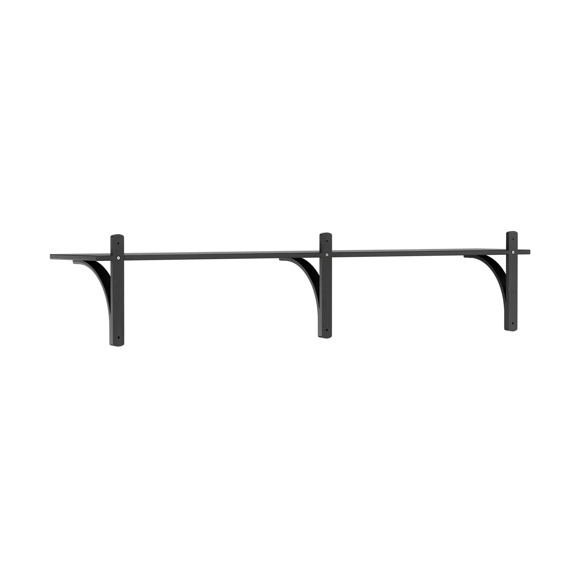 Levi shelf 1 shelf level, Black-stained ash-aluminum, 180 cm Swedese
