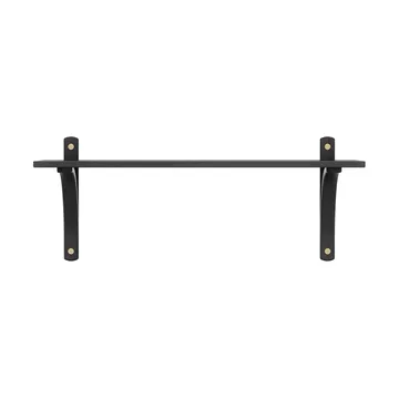 Levi shelf 1 shelf level - Black-stained ash-brass, 90 cm - Swedese