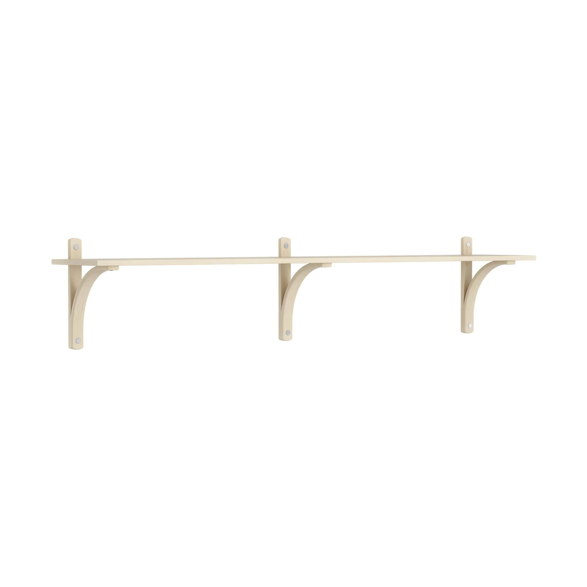 Levi shelf 1 shelf level, Natural lacquered ash-aluminium, 180 cm Swedese