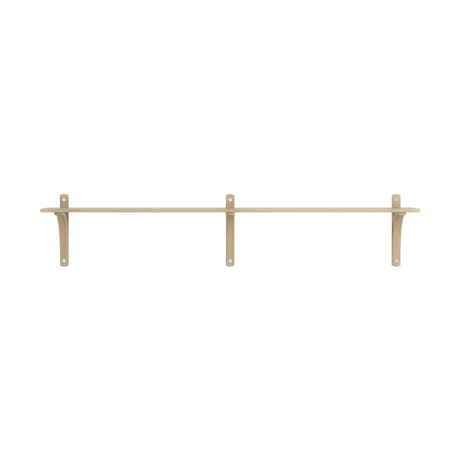Levi shelf 1 shelf level, Natural lacquered oak-aluminium, 180 cm Swedese