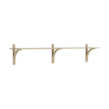 Levi shelf 1 shelf level - Natural lacquered oak-brass, 180 cm - Swedese