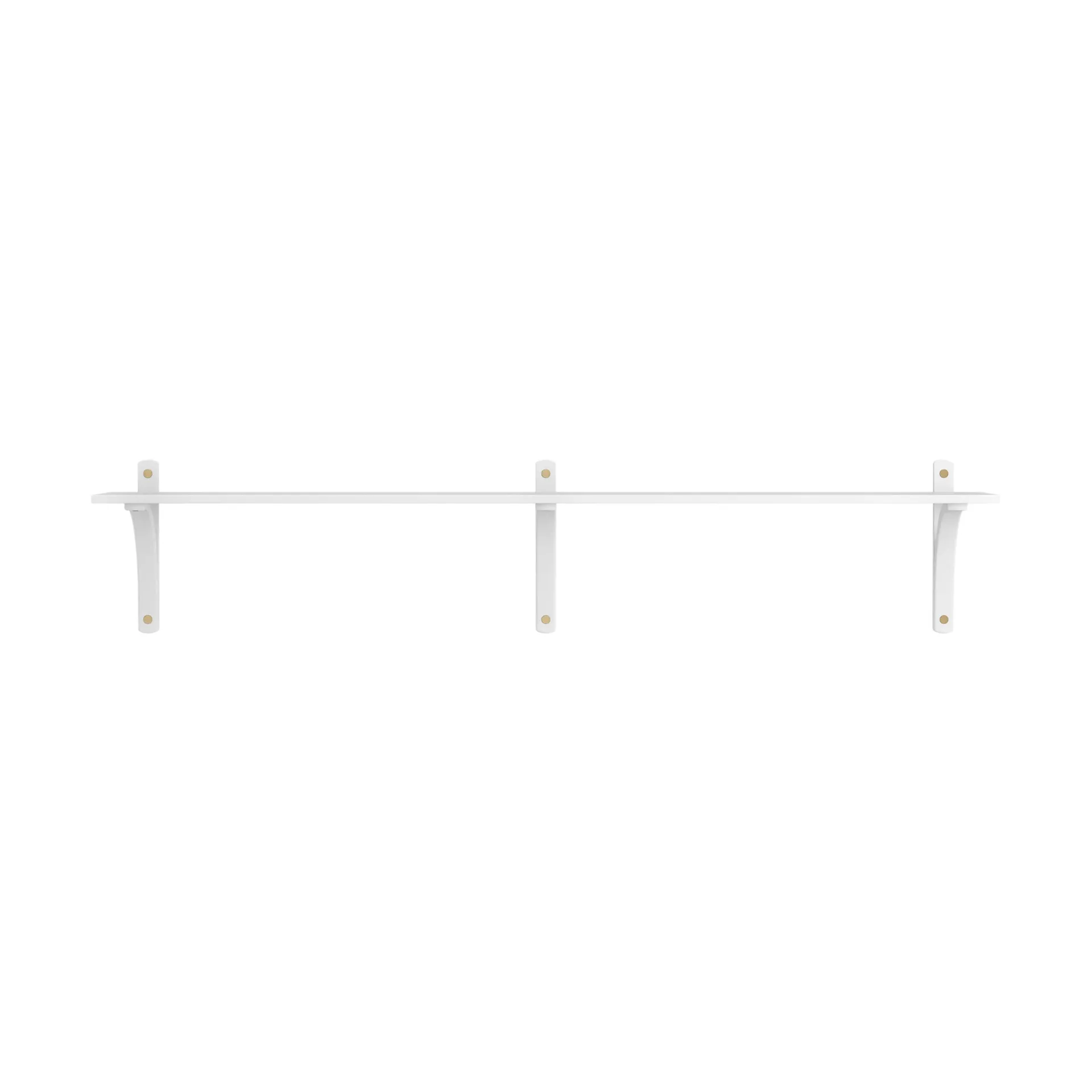 Levi shelf 1 shelf level, White stained ash-brass, 180 cm Swedese