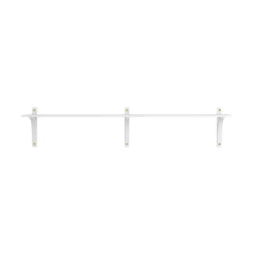 Levi shelf 1 shelf level - White stained ash-brass, 180 cm - Swedese