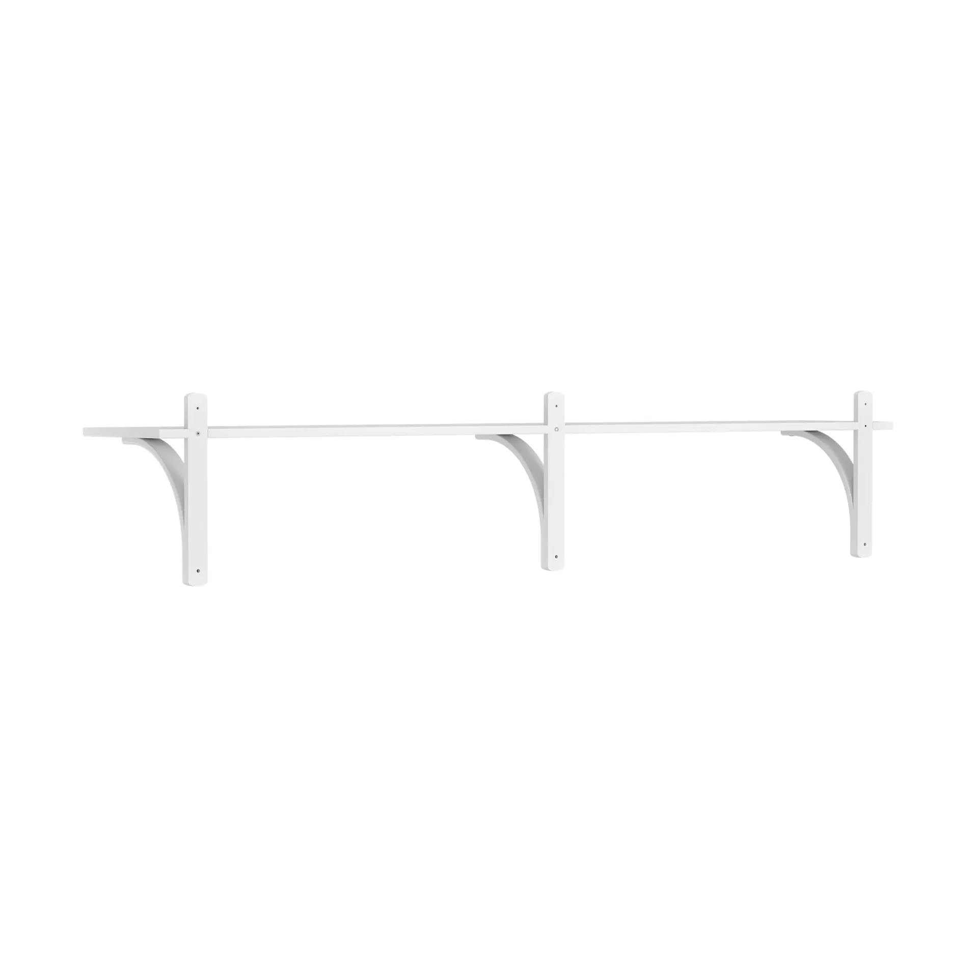 Levi shelf 1 shelf level, White stained ash-brass, 180 cm Swedese