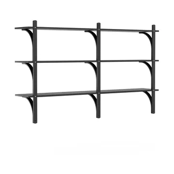 Levi shelf 3 shelves - Black-stained ash-aluminum, 180 cm - Swedese