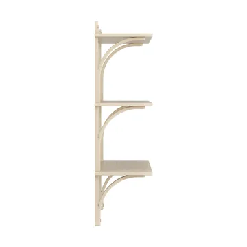 Levi shelf 3 shelves - Natural lacquered ash-brass, 90 cm - Swedese