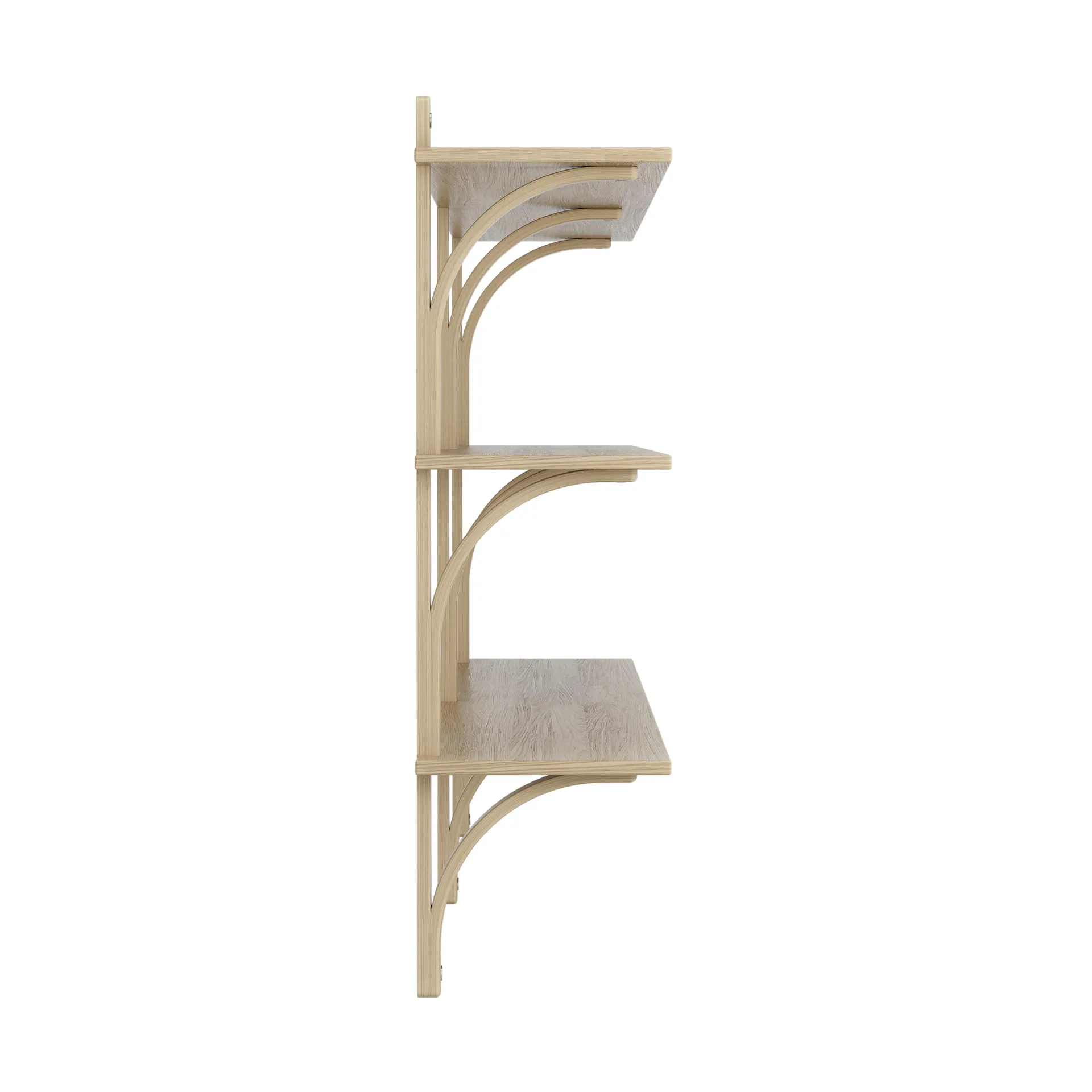 Levi shelf 3 shelves, Natural lacquered oak-aluminium, 180 cm Swedese