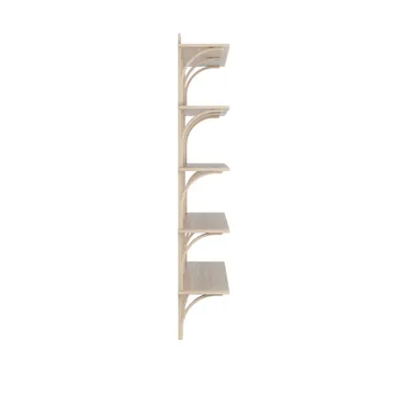 Levi shelf 3 shelves - White pigmented oak-aluminium, 180 cm - Swedese