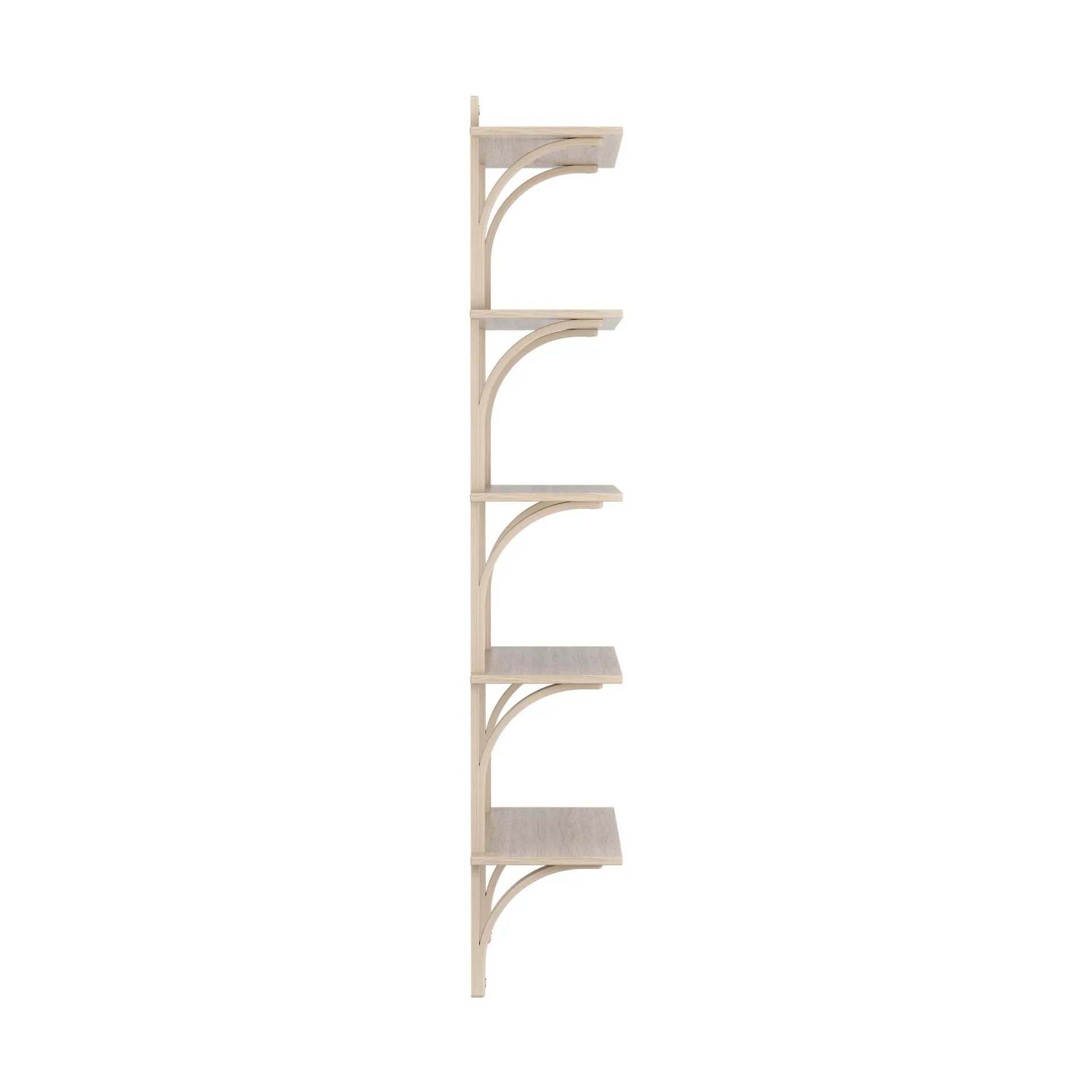 Levi shelf 5 shelves, White-pigmented oak-aluminum, 90 cm Swedese