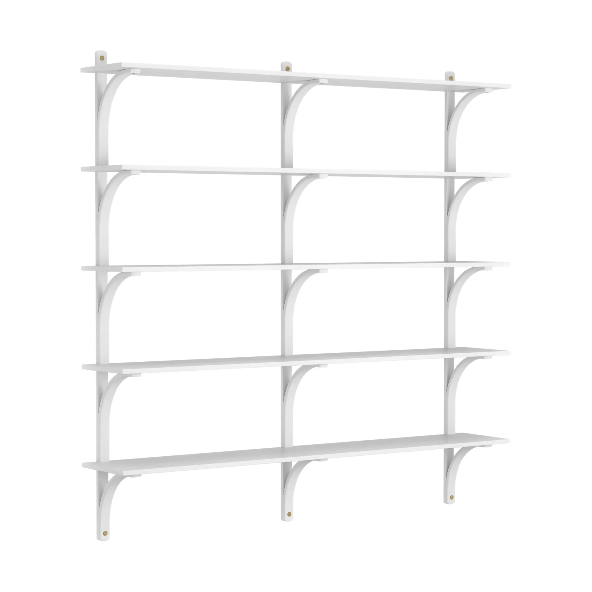 Levi shelf 5 shelves, White stained ash-brass, 180 cm Swedese