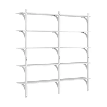 Levi shelf 5 shelves - White stained ash-brass, 180 cm - Swedese