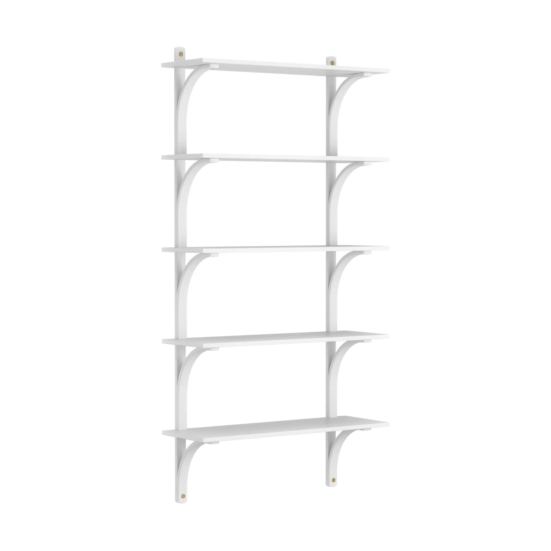 Levi shelf 5 shelves, White-stained ash-brass, 90 cm Swedese