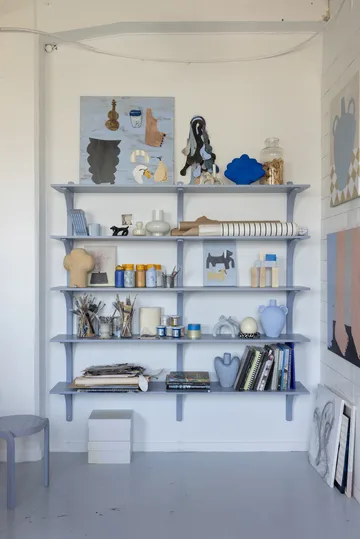 Levi shelf - Lacquered ash-brass, 2 shelves, 180 cm - Swedese